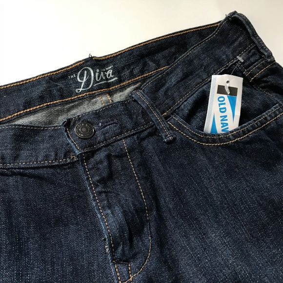 Old Navy "The Diva" Crop Jeans Dark Blue Wash (Size 4) - Picture 5 of 7